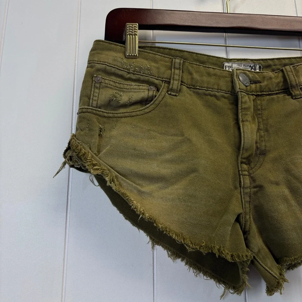 Free People Women Festival Indie Sleaze Cut Off Denim Size 25 Distressed Boho - Picture 9 of 11